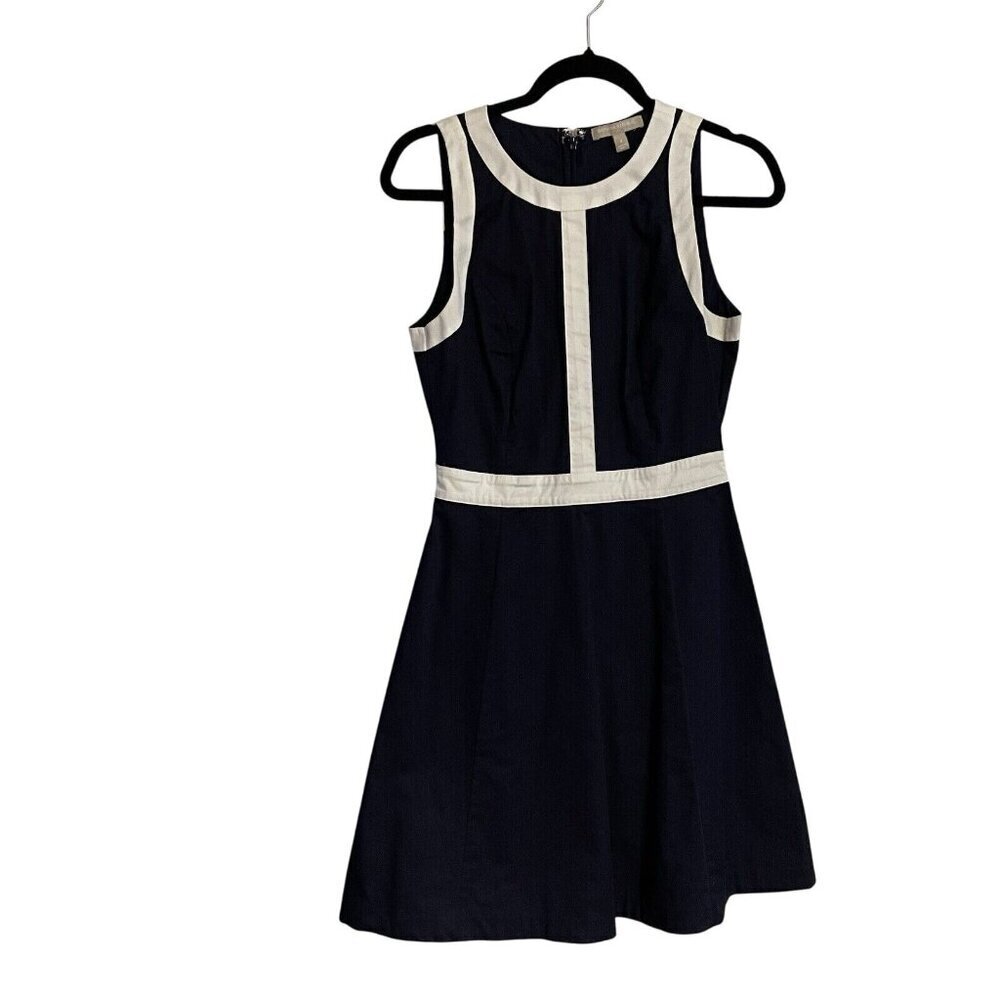 Banana Republic Factory Black Mini Dress with Cream Contrast Trim